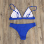 Bikini Sexy Solid Color Two Pieces Swimsuit Triangle Cup Plus Size Women's Swimwear