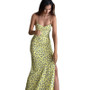 Summer sexy floral straps slit Low Back women's dress