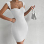 Spring Summer Women's Sexy Nightclub Sleeveless Knitting Bodycon Strap Dress