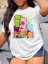 Plus Size women's top cartoon printing t-shirt