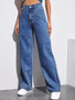 Spring Women's Denim Pants High Waist Loose Wide Leg Trousers Fashion Pants