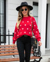 Autumn/Winter Sweater Knitting Polka Dot Pullover Plus Size Sweater