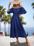 Women's Puff Sleeve Square Neck Dress