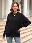 Fall Winter Women's Plus Size Loose Casual Solid Round Neck Knitting Pullover