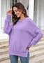 Fall Winter Women's Plus Size Loose Casual Solid Round Neck Knitting Pullover