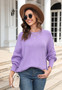 Fall Winter Women's Plus Size Loose Casual Solid Round Neck Knitting Pullover