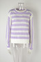 Plus Size Women Cutout Stripe Round Neck Long Sleeve Sweater