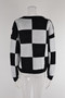 Women Plus Size Plaid Patchwork Sweater