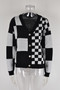 Women Plus Size Plaid Patchwork Sweater