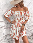 Women Off Shoulder Print Dress