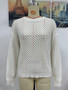 Women Solid knitting Cutout Round Neck Sweater