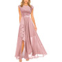 Women elegant sleeveless lace maxi evening dress