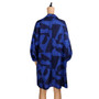 Womenswear Geometric Print Coat Wrap Top Shorts Three-Piece Set