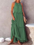 Summer Holidays Ruffle Long Dress Swing Elegant Beach Dress Women