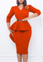 Women's Ruffled Vintage V-Neck Bodycon Chic Chic Pencil Dress