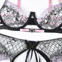 Sexy Underwear Three-Piece Rhinestone Lingerie Set