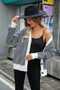 Autumn And Winter Women's Cardigan Sweater Color Matching Button Knitting Shirt Top V-Neck Coat