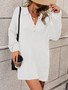 Autumn And Winter Women's Solid Color Turndown Collar Button Knitting Shirt Loose Sweater Women