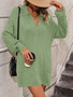Autumn And Winter Women's Solid Color Turndown Collar Button Knitting Shirt Loose Sweater Women