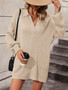 Autumn And Winter Women's Solid Color Turndown Collar Button Knitting Shirt Loose Sweater Women