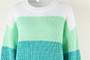 Autumn/Winter Patchwork Contrast Color Plus Size Loose Pullover Knitting Shirt