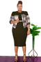 Africa Plus Size Women's Fall Coat Dress Two Piece Career Set