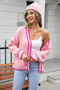 Women's Sweater Plus Size Colorblock Pocket V Neck Coat Cardigan Sweater