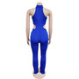 Women Solid Sexy Halter Neck Cutout Jumpsuit