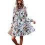 Women Printed Elegant Long Sleeve Dress