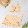 Women Ruffles Three-Piece Swimwear