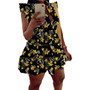 Women's Print Ruffle Edge Sleeveless Casual Dress