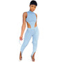 Women's Sexy Solid Color Lace-Up Two-Piece Pants Set