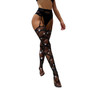 Women Striped Fishnet Socks Romper Beaded Sexy Lingerie