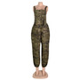 Suspenders Cargo Pants Hip Hop Loose Camouflage Plus Size Jumpsuit Fall