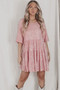 Fashion Sequin Round Neck Short Sleeve Big Swing Cute Dress