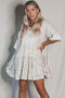 Fashion Sequin Round Neck Short Sleeve Big Swing Cute Dress