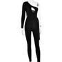 Summer Style High Stretch Tight Fitting Romper Women's Fashion Hot Sexy Low Back One Shoulder Long Sleeve Jumpsuit