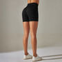 Seamless Solid Color Ribbed Peach Buttocks Yoga Shorts Sports Running Fitness Pants Women