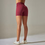 Seamless Solid Color Ribbed Peach Buttocks Yoga Shorts Sports Running Fitness Pants Women