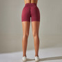 Seamless Solid Color Ribbed Peach Buttocks Yoga Shorts Sports Running Fitness Pants Women