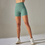 Seamless Solid Color Ribbed Peach Buttocks Yoga Shorts Sports Running Fitness Pants Women