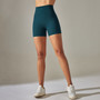 Seamless Solid Color Ribbed Peach Buttocks Yoga Shorts Sports Running Fitness Pants Women