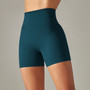 Seamless Solid Color Ribbed Peach Buttocks Yoga Shorts Sports Running Fitness Pants Women