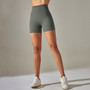 Seamless Solid Color Ribbed Peach Buttocks Yoga Shorts Sports Running Fitness Pants Women