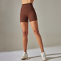 Seamless Solid Color Ribbed Peach Buttocks Yoga Shorts Sports Running Fitness Pants Women