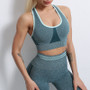 Seamless Knitting Tank Yoga High Waist Peach Hip Sports Running Yoga Pants Fitness Suit