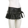 Punk rivet belt slit leather skirt fashion street sexy low waist a-line pleated skirt