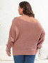 Women's Tops Plus Size Women's Lace Up Bat Sleeves Sweater Sexy Off Shoulder Beaded Sweater