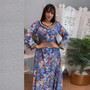 Muslim loungewear print jalabiya Beaded dubai ladies robe