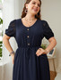 Plus Size Women's Summer Solid Loose Dress